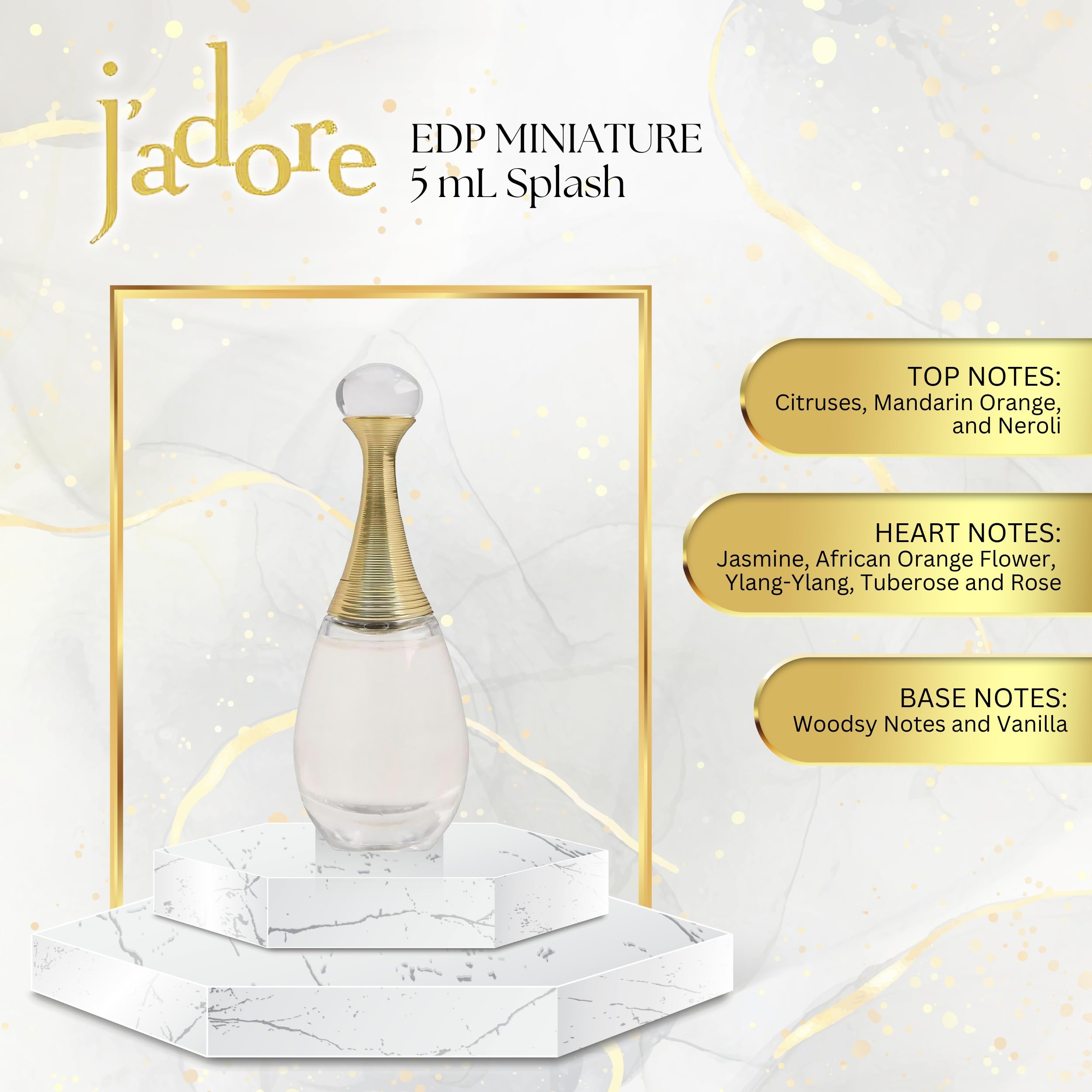 Dior J'adore EDP 0.17oz sample bottle, ideal for trying before committing.