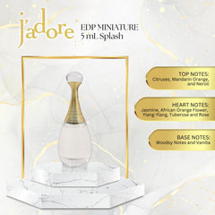 Dior J'adore EDP 0.17oz sample bottle, ideal for trying before committing.
