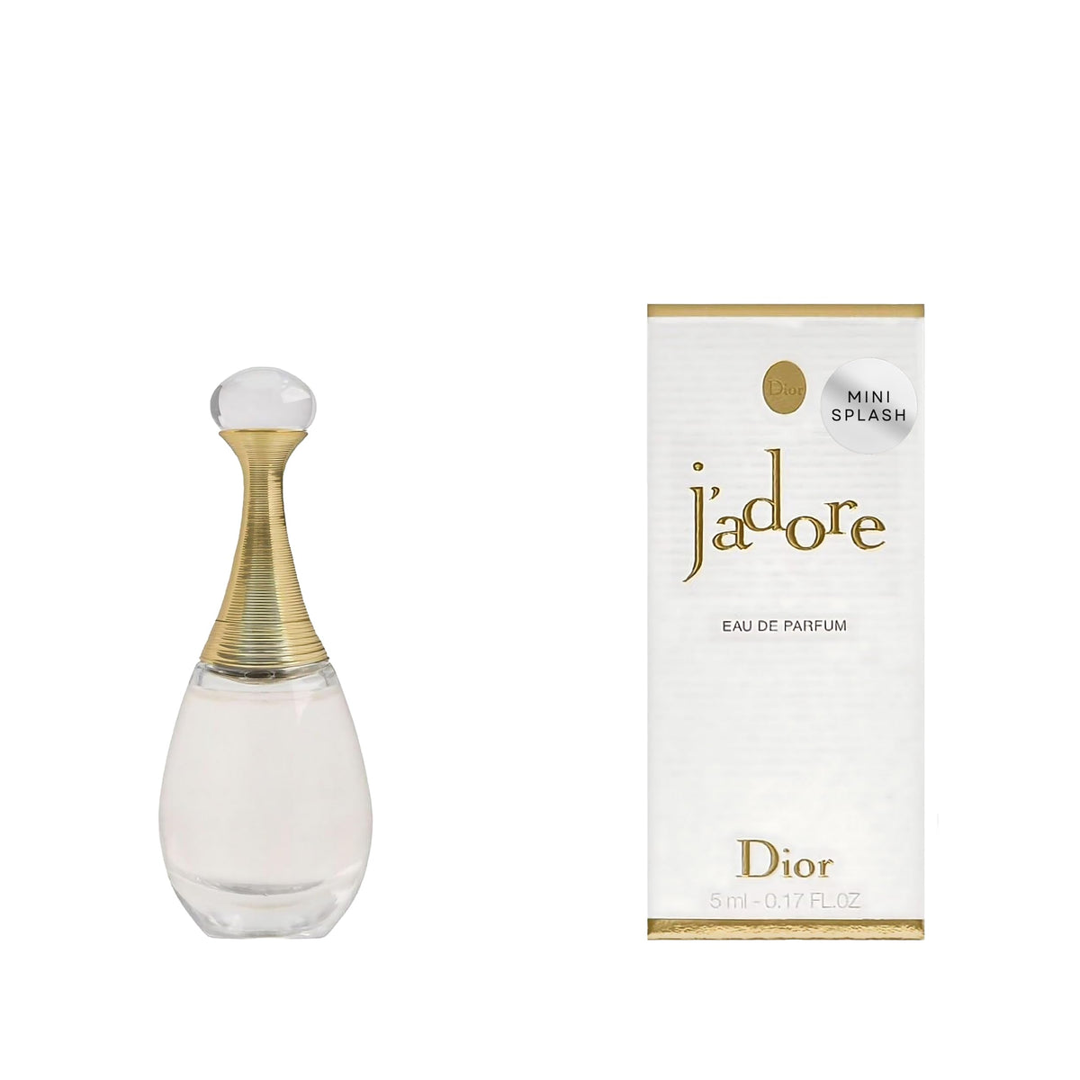 Dior J'adore mini splash bottle, portable luxury for on-the-go fragrance wear.