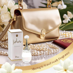 Dior J'adore travel size fragrance, perfect for handbags and trips.