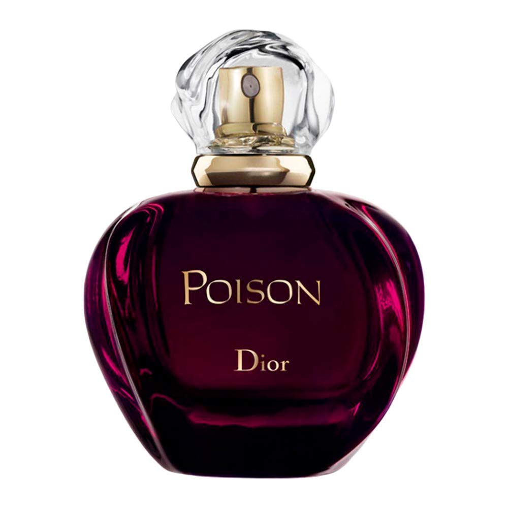 Dior Poison eau de toilette bottle close-up highlighting amber and honey notes for evening wear