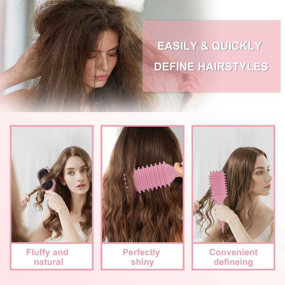 DiorSun Curly Hair Brush pink-ergonomic design improves grip during styling.