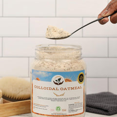 Dirty Treasures ingredient closeup highlighting natural oats for skin comfort.