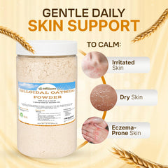 Dirty Treasures Colloidal Oatmeal Bath pour demonstrates easy dispersion in bath water