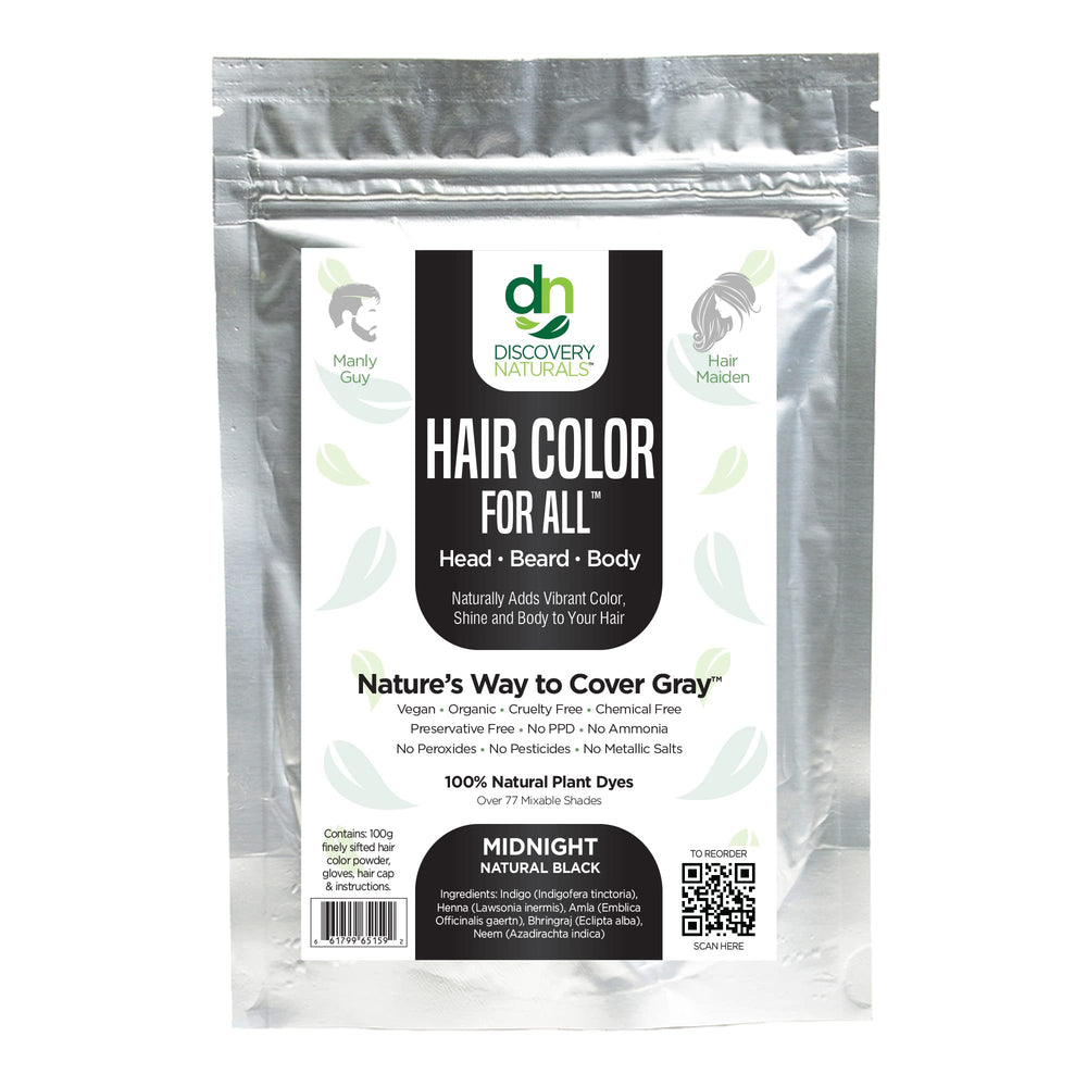 Discovery Naturals Black Henna powder 100g for at-home color application