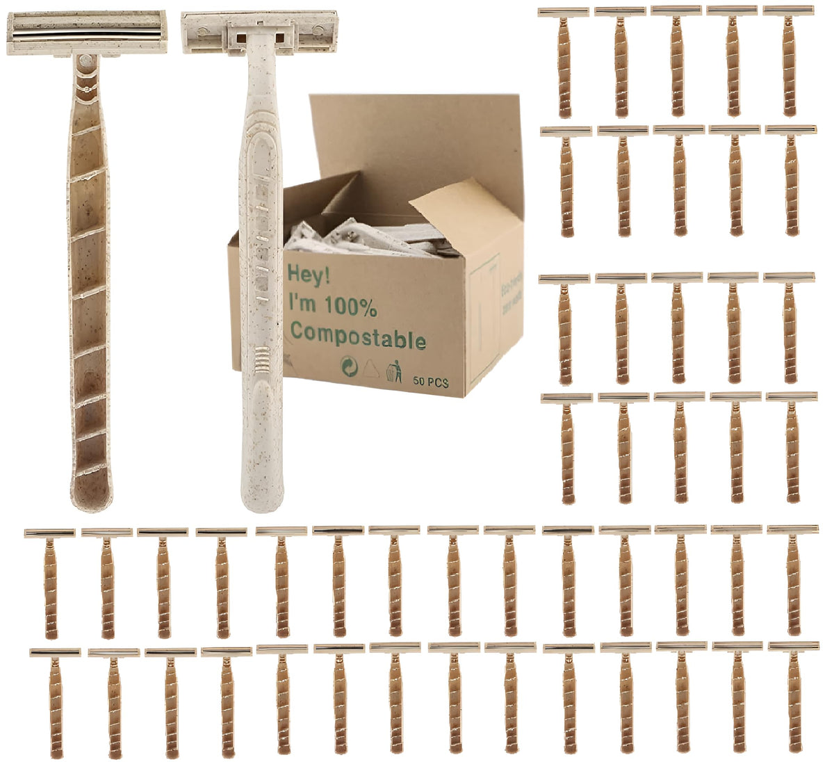 Disposable razors bulk packaging showcasing eco-friendly bulk kit for households.