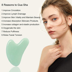 Ditind Gua Sha used on cheek to relieve facial tension