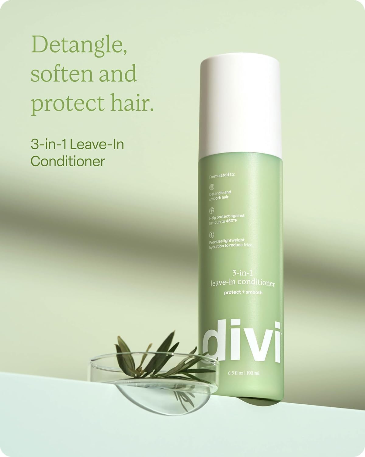 Divi leave-in detangler spray in action for quick comb-through.