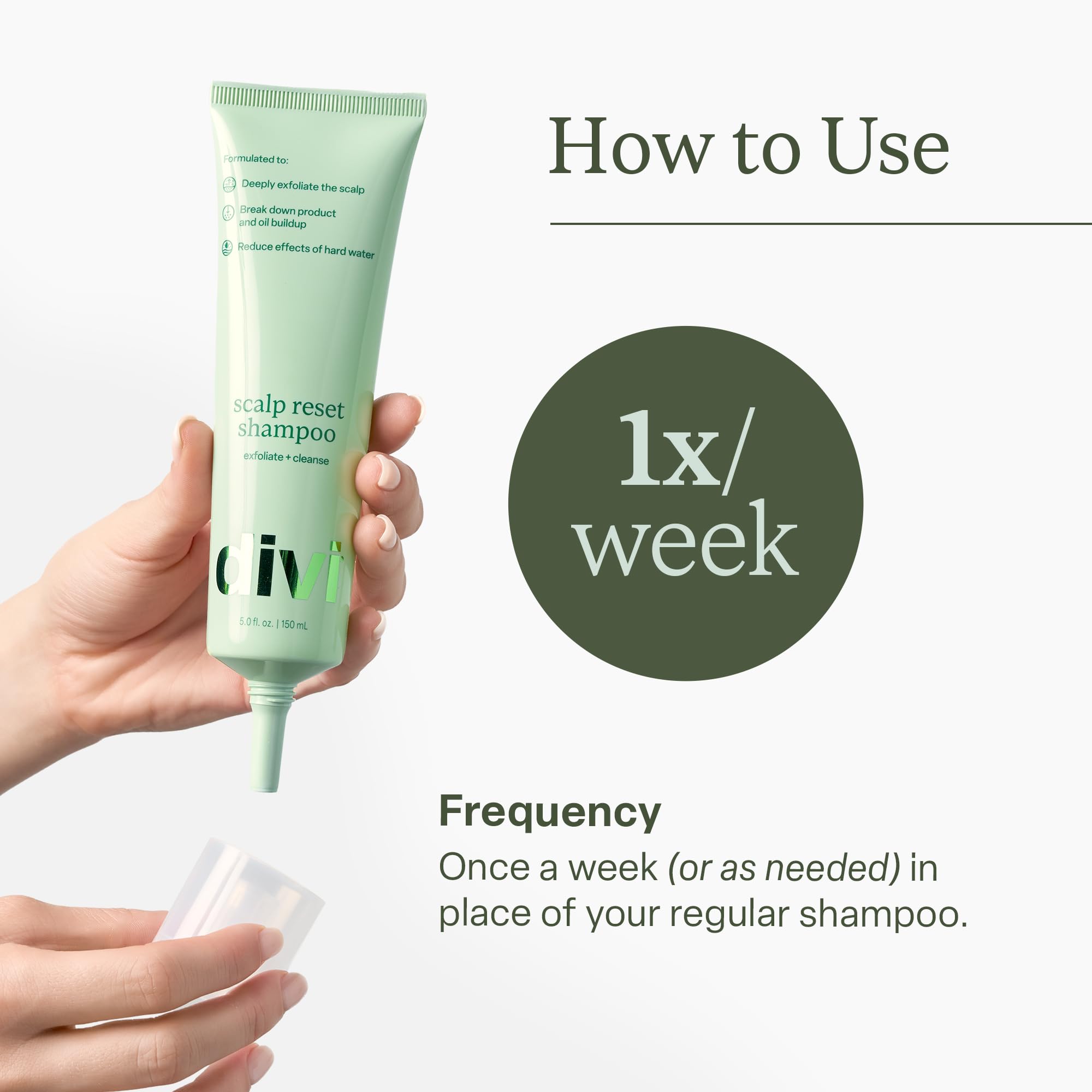 Divi Clarifying label close-up highlighting plant-derived ingredients and glycolic acid