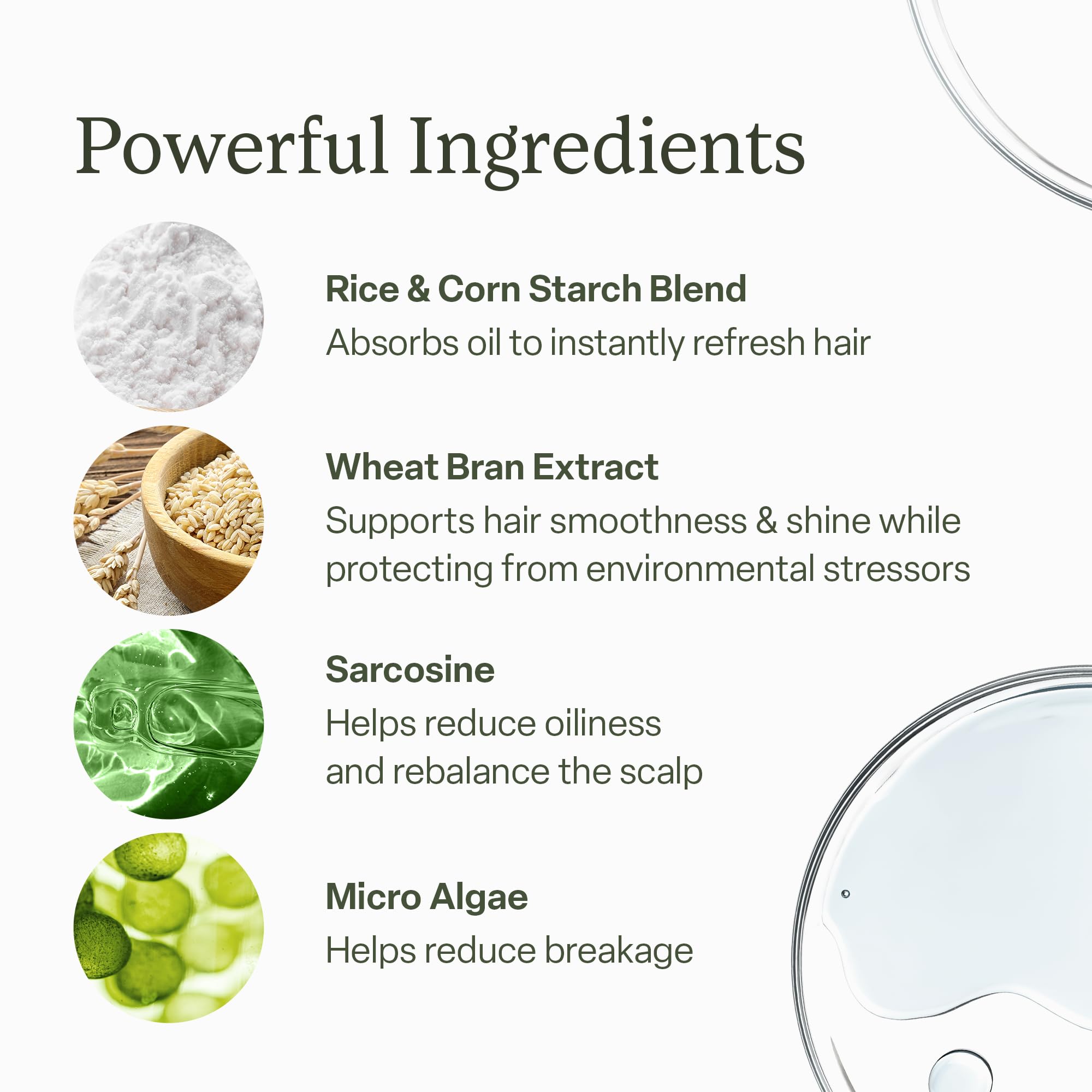 Divi label highlighting benzene-free and talc-free ingredients
