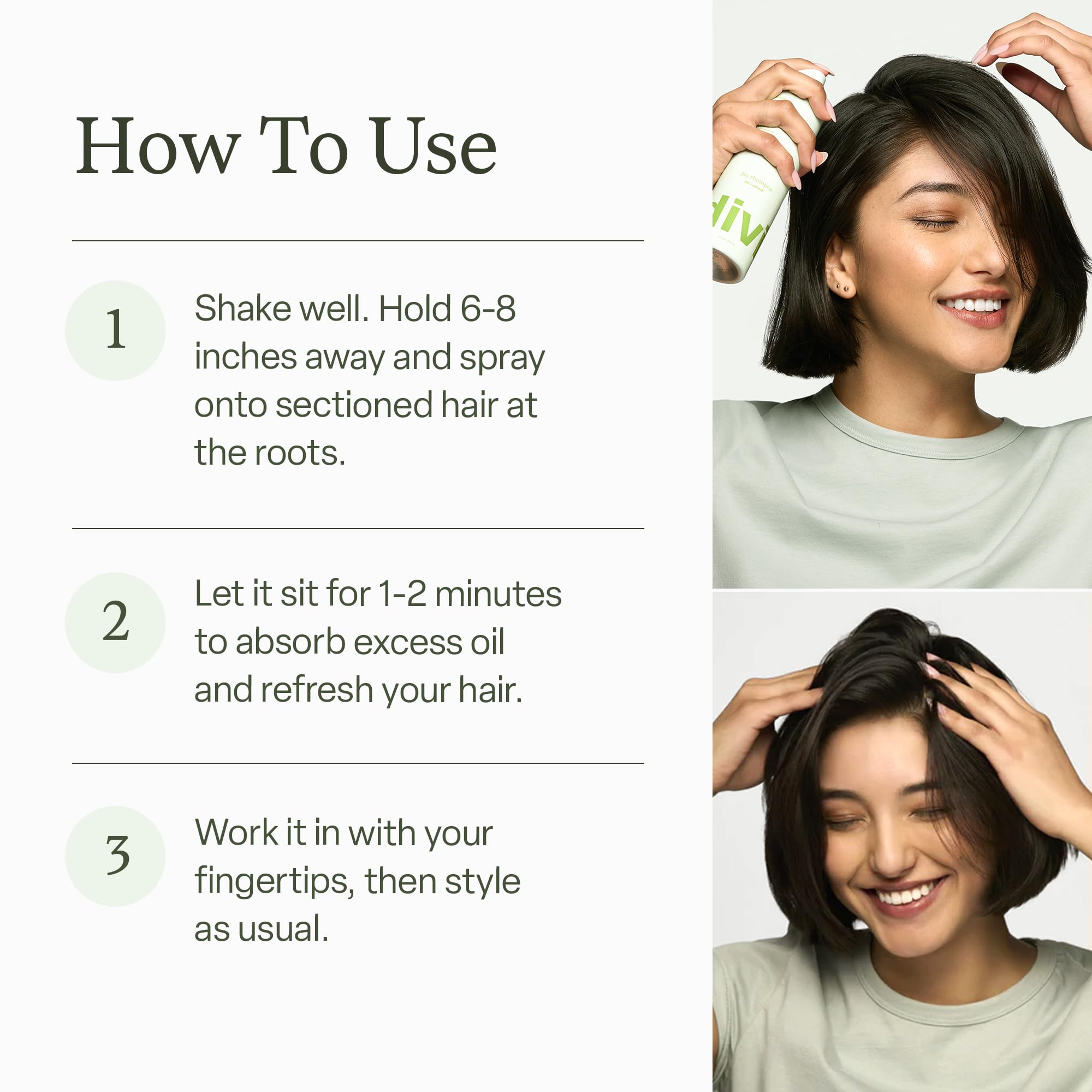 Divi dry shampoo adding root lift and volume