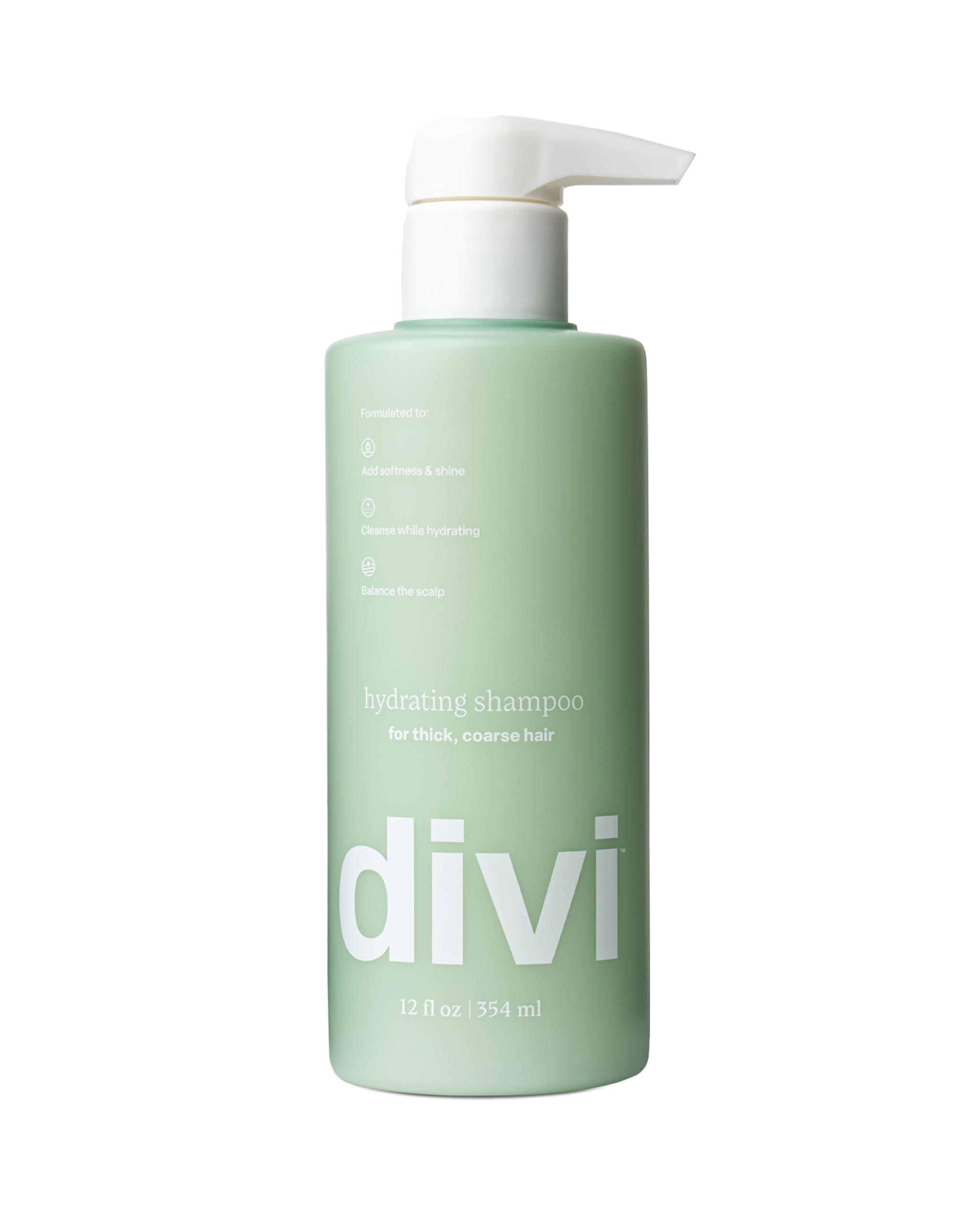 Divi Hydrating Shampoo bottle front highlighting gentle cleansing for scalp care