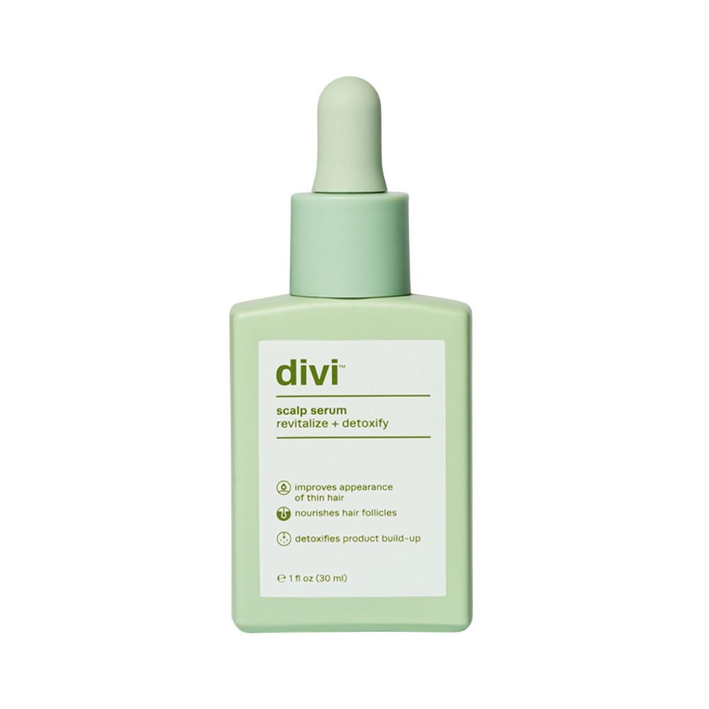 Divi Scalp Serum bottle for daily application on thinning hair.
