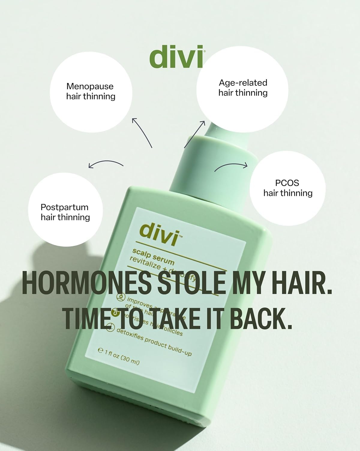 Divi Scalp Serum safe for extensions shown during styling.