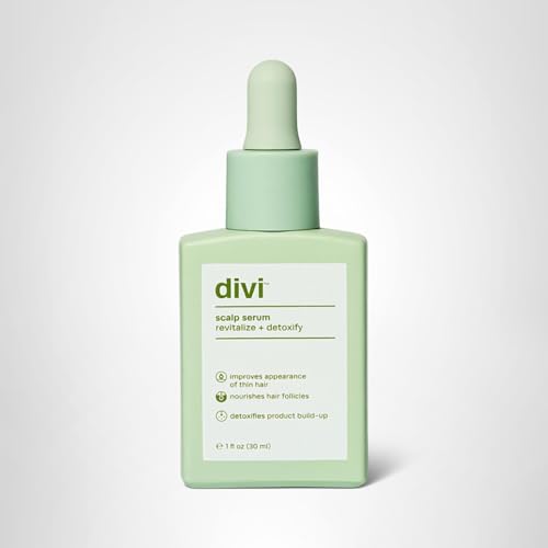 Divi Scalp Serum travel-size bottle emphasizes compact use.