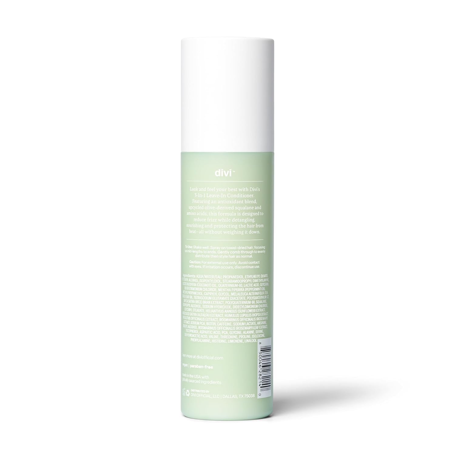 Divi shake-before-use cue indicates activation before spraying.
