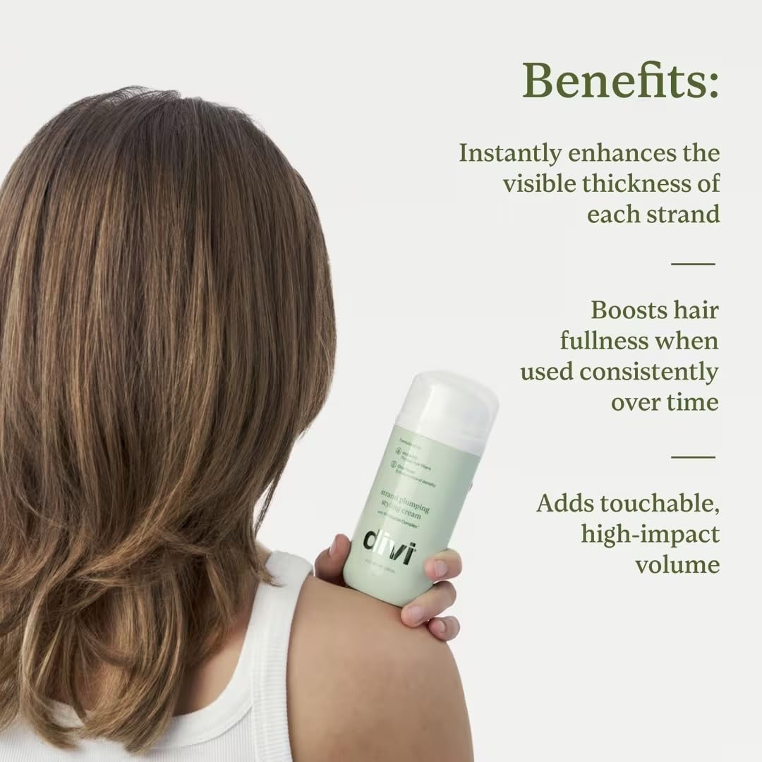divi Strand Styling Cream bottle back highlights heat protection feature
