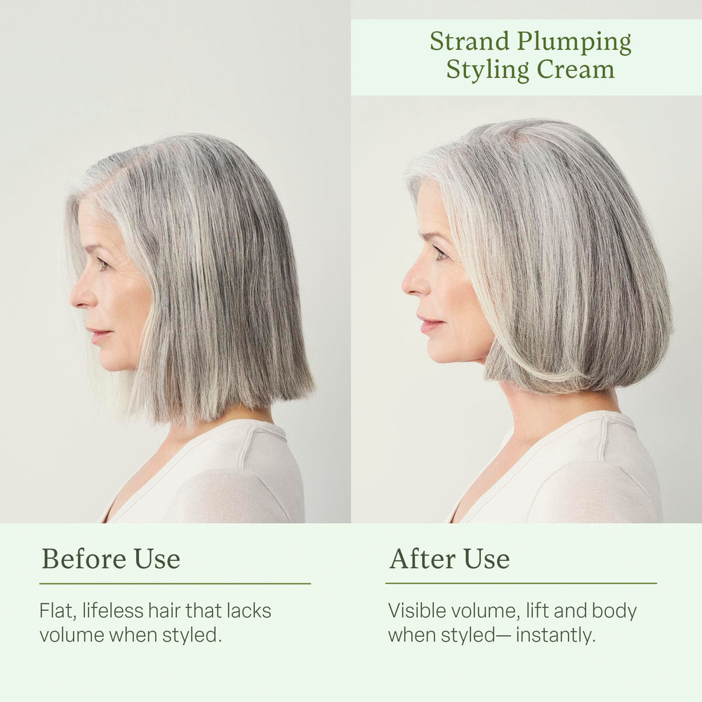 divi Strand Styling Cream hands applying to damp hair for instant volume