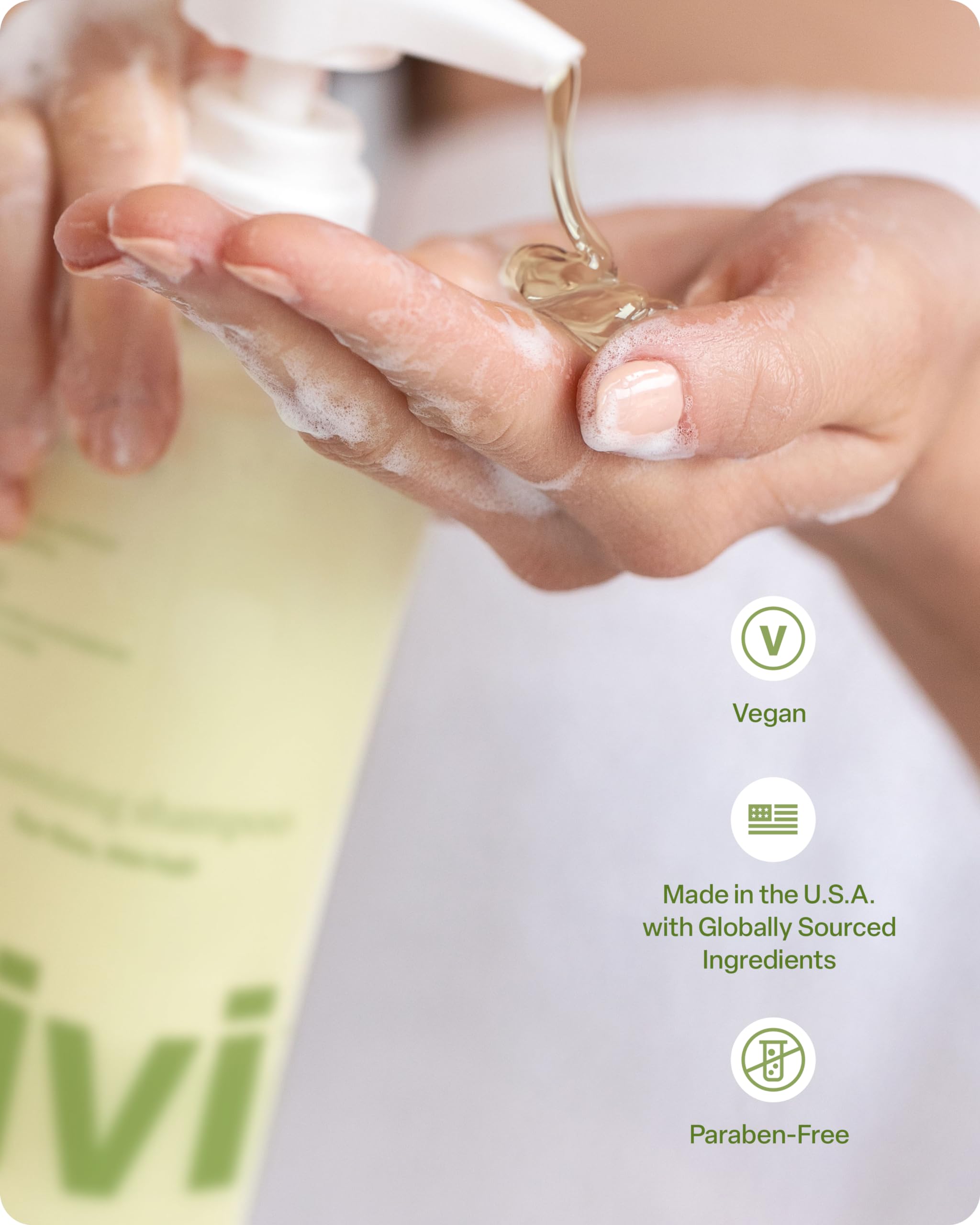 Divi Volumizing Shampoo color-safe formula for treated hair.