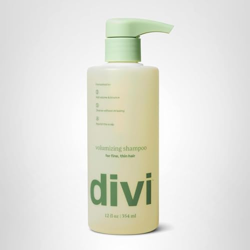 Divi Volumizing Shampoo packaging and bottle on display.
