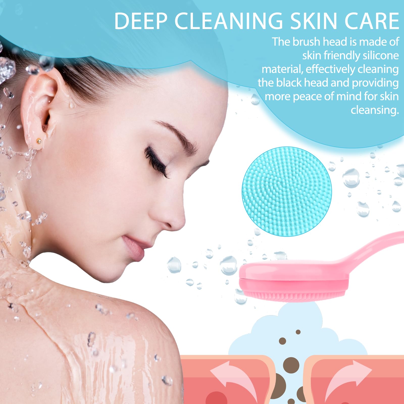 DIVINA VITAE silicone face brush in use with cleanser for deep cleansing
