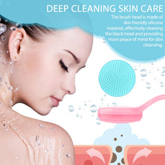 DIVINA VITAE silicone face brush in use with cleanser for deep cleansing