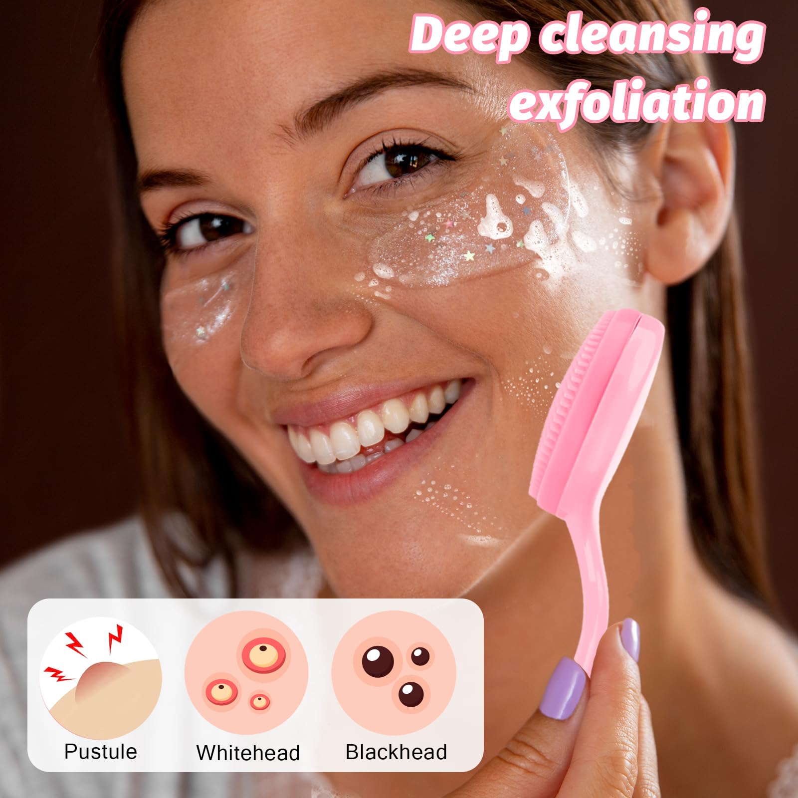 DIVINA VITAE waterproof face brush held in hand for shower use