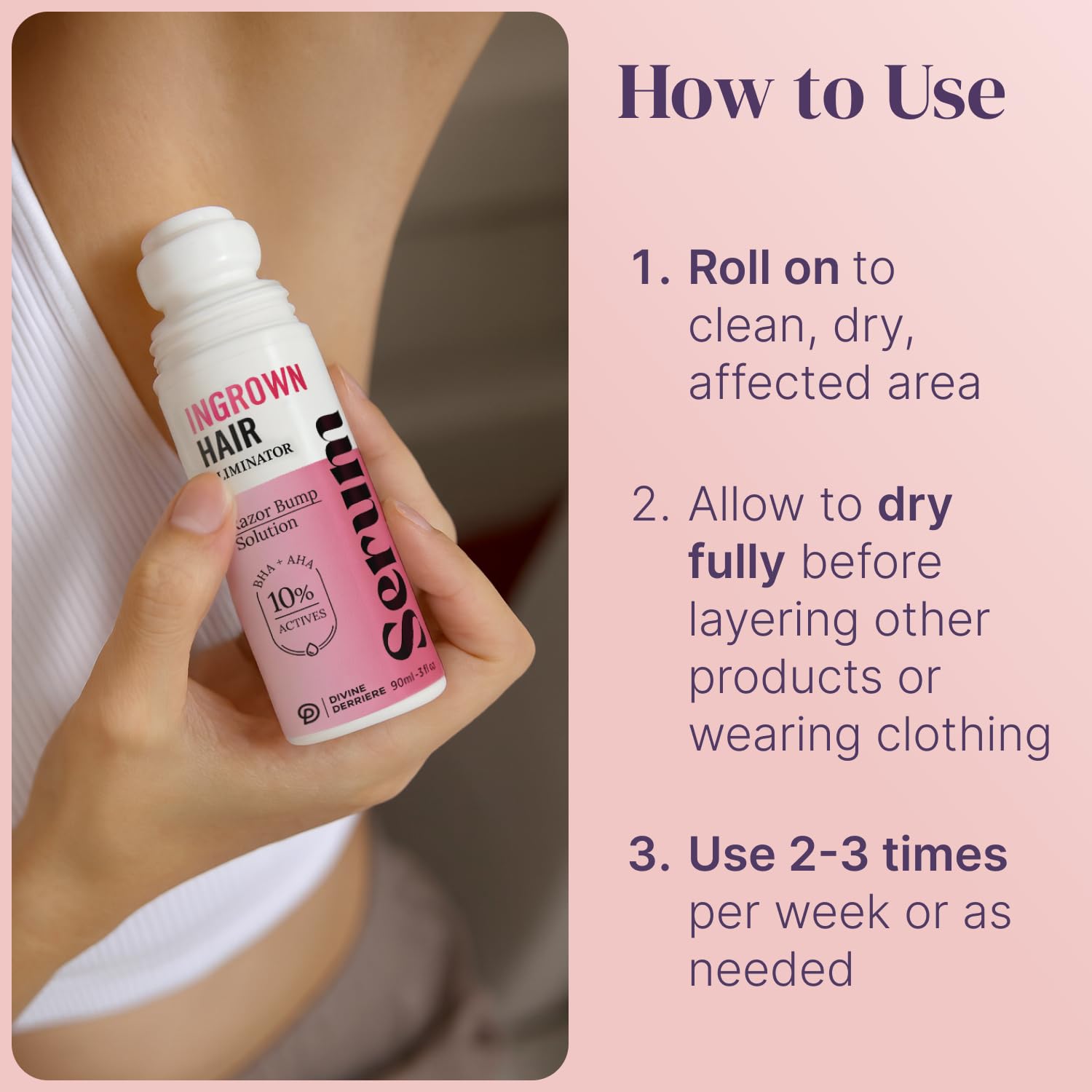Divine Derriere easy-to-use roll-on for precise application