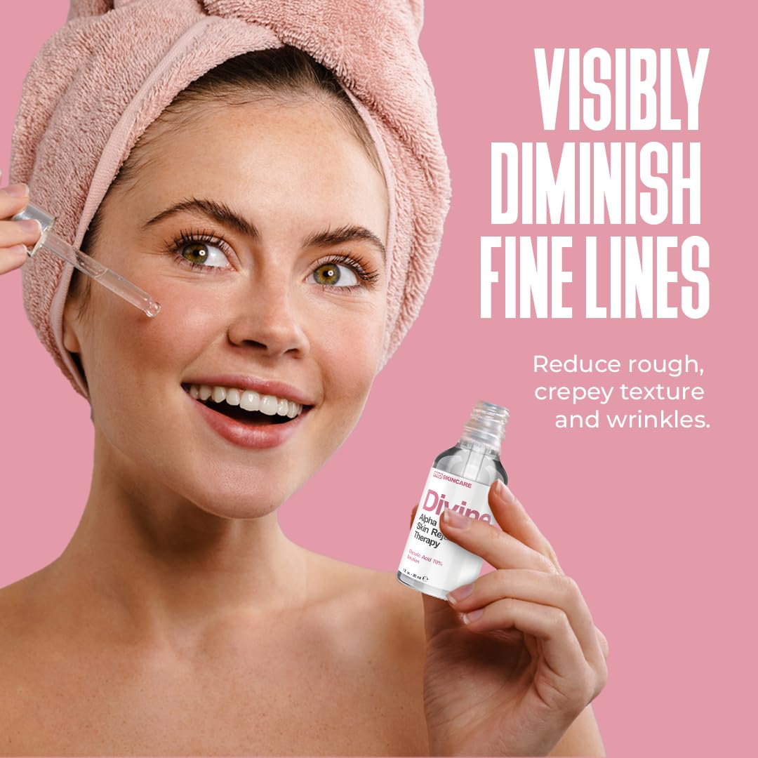Divine Derriere face peel application image highlighting easy use.