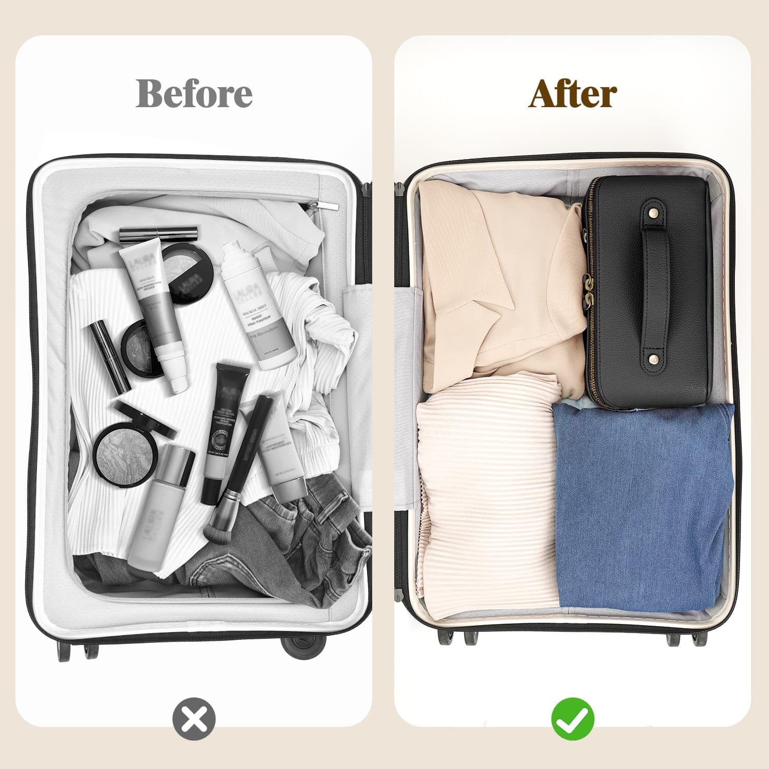 Divvia dirt-resistant material maintains a clean look on trips.