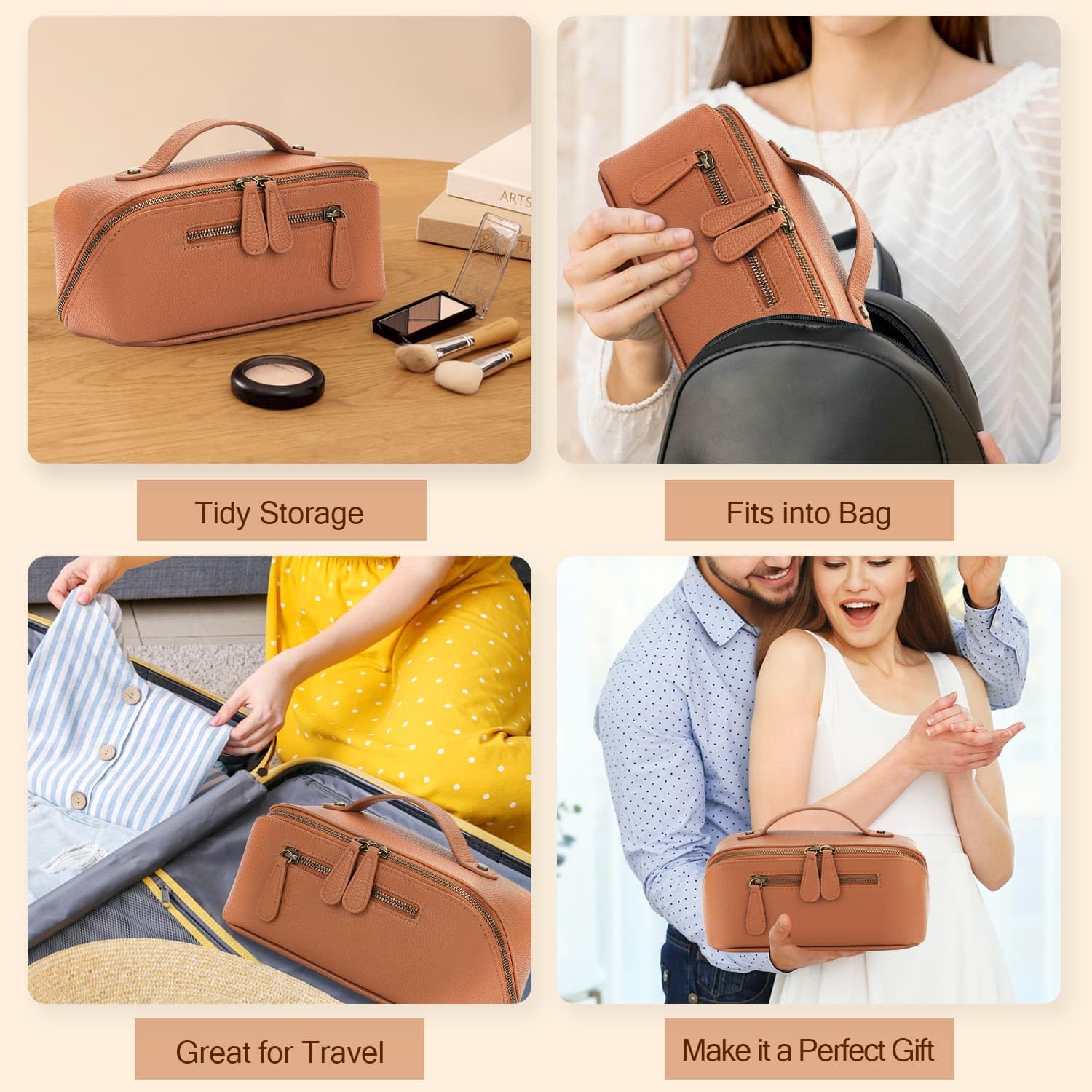 Divvia elegant brown bag makes a stylish, gift-ready organizer.