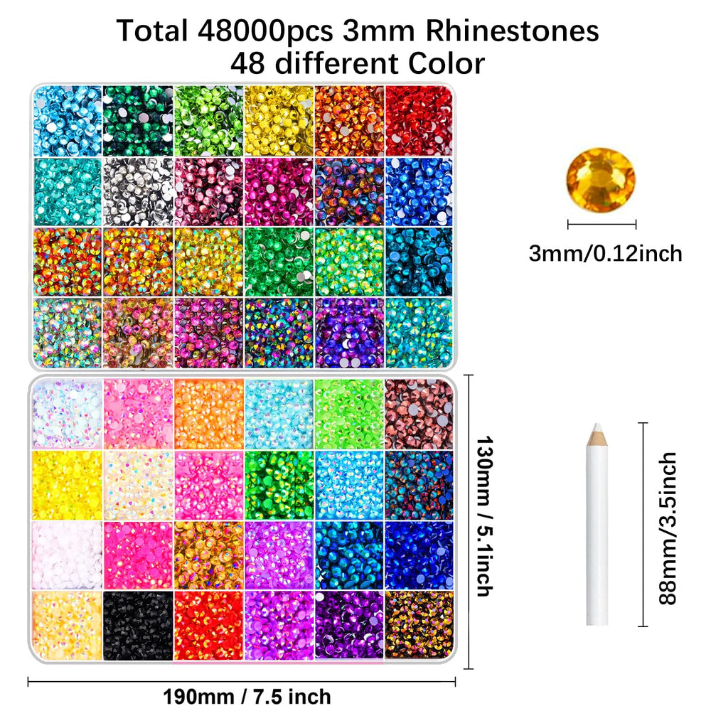 Gemas de resina iridiscente 3 mm de DIYCICO con facetado luminoso.