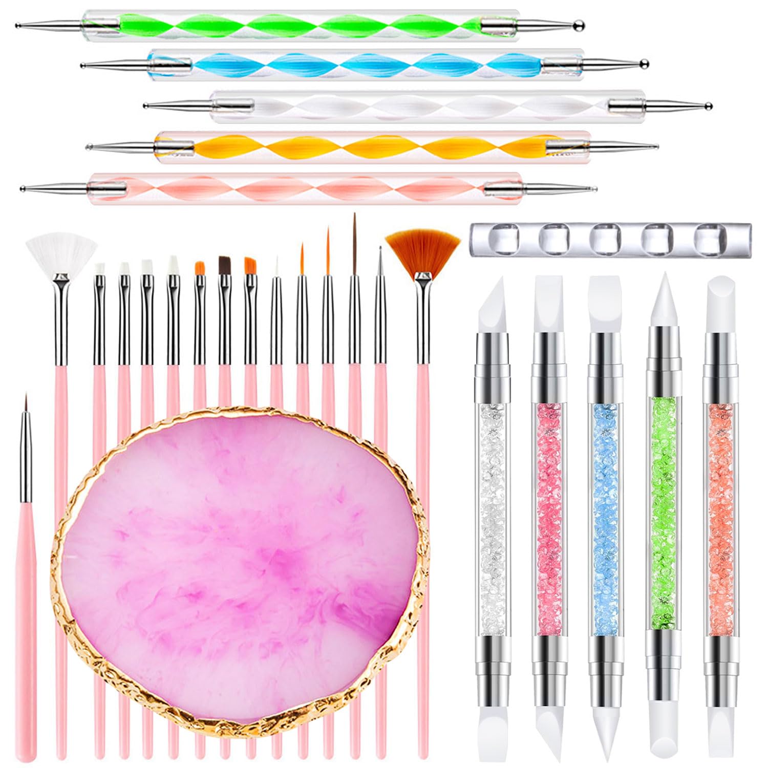 DIYCICO nail art tools 27pcs set group photo showing complete manicure kit