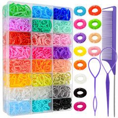 DIYDEC 2880pcs elastic hair ties colorful packaging for versatile hairstyles
