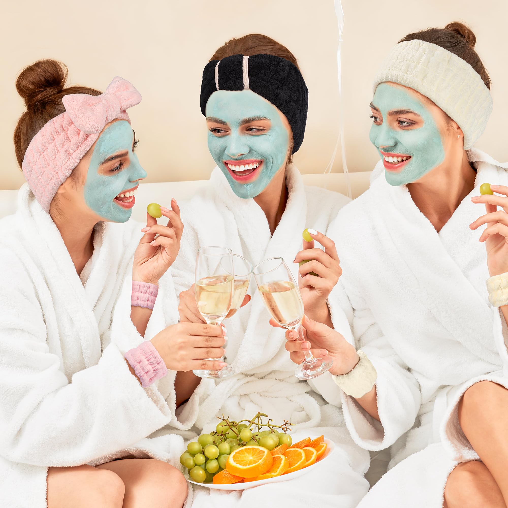DiyJibb banda de cabeza spa negro para lavado facial, forma cómoda y adaptable.