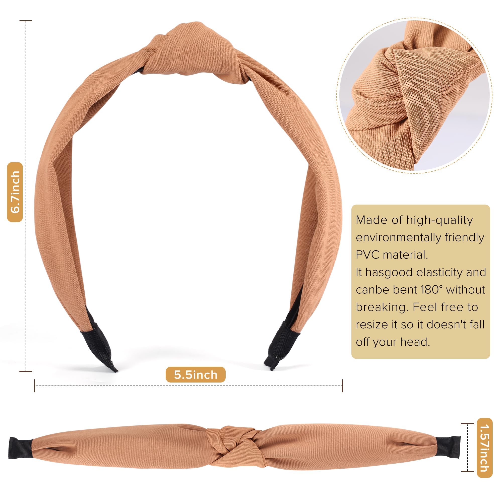 Diadema DiyJibb con nudo top en color cálido para estilo diario.