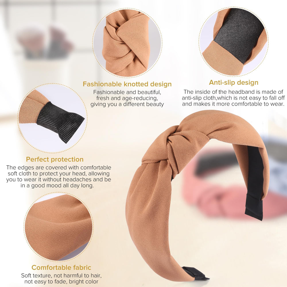 Diadema DiyJibb con nudo top en color suave para peinados sencillos.