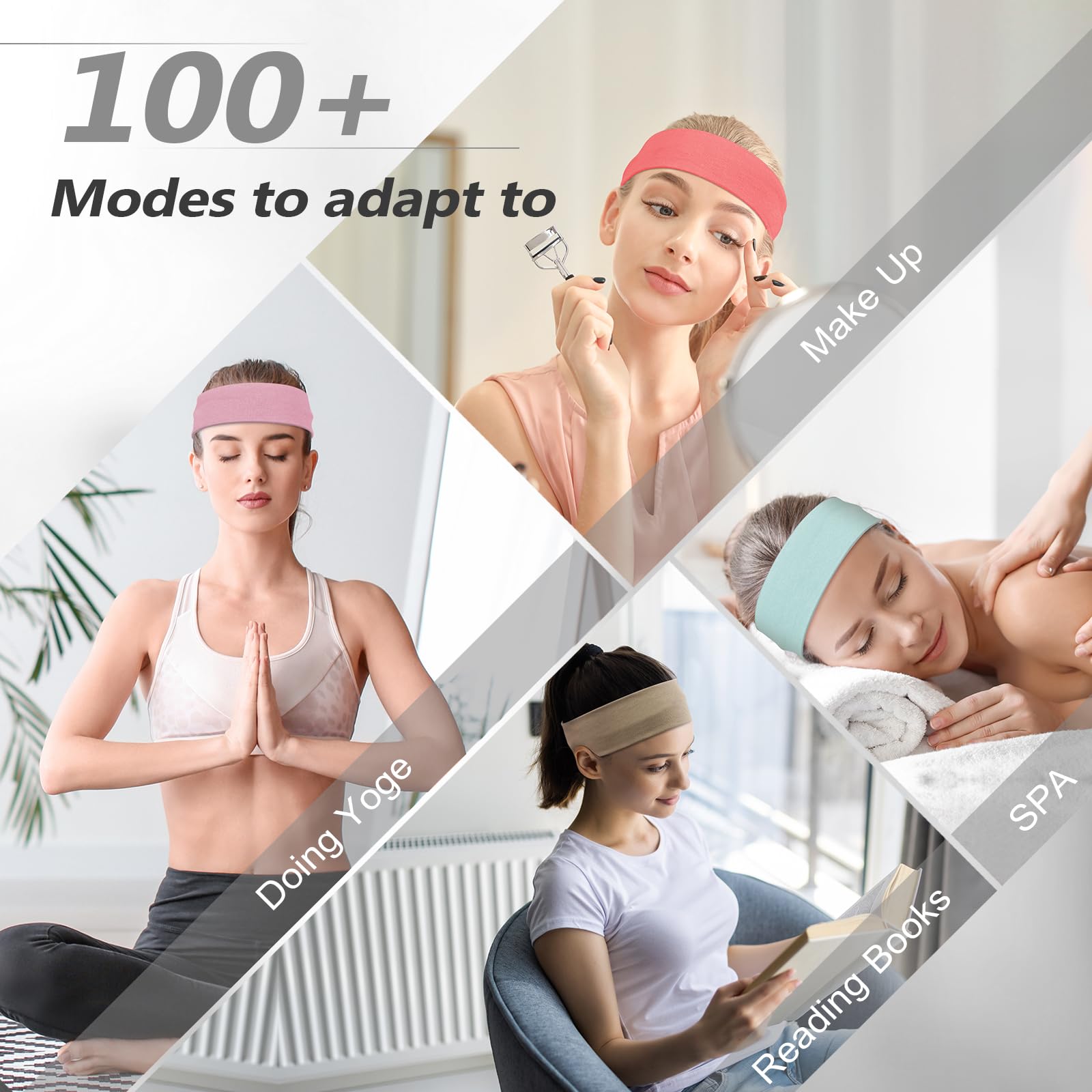 Colorful collection DiyJibb headbands add style to yoga and running.