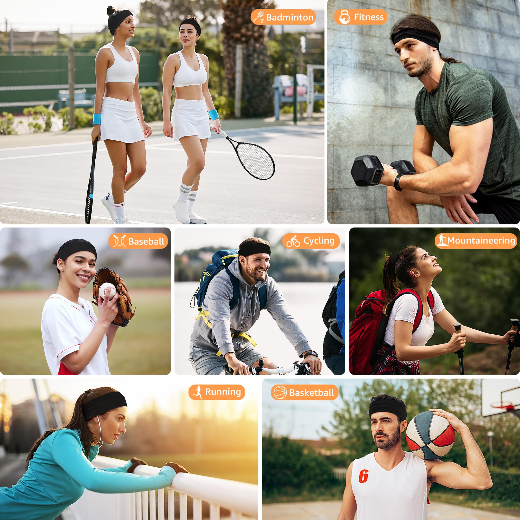 Seven color DiyJibb headbands offer versatile styling options.