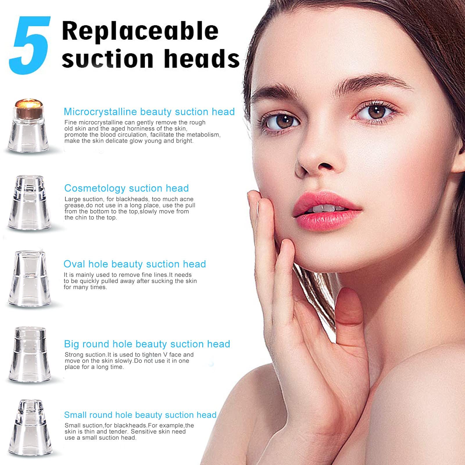 DIYthinker Blackhead Remover usage guide demonstrating safe handheld operation.
