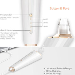 DIYthinker Blackhead Remover Vacuum shows suction levels for customized skincare sessions.