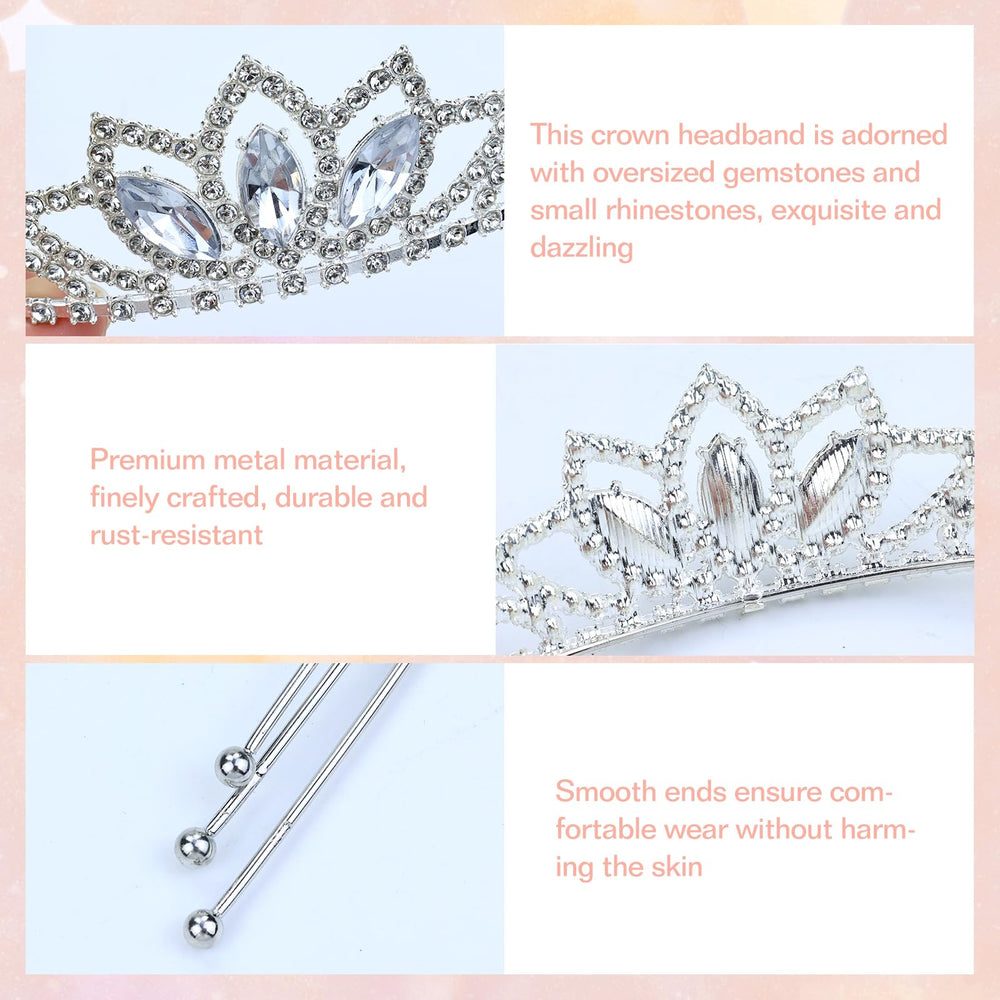 Dizila corona plateada para novia, realce elegante con destellos brillantes.
