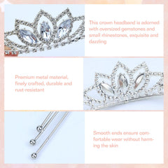 Dizila corona plateada para novia, realce elegante con destellos brillantes.