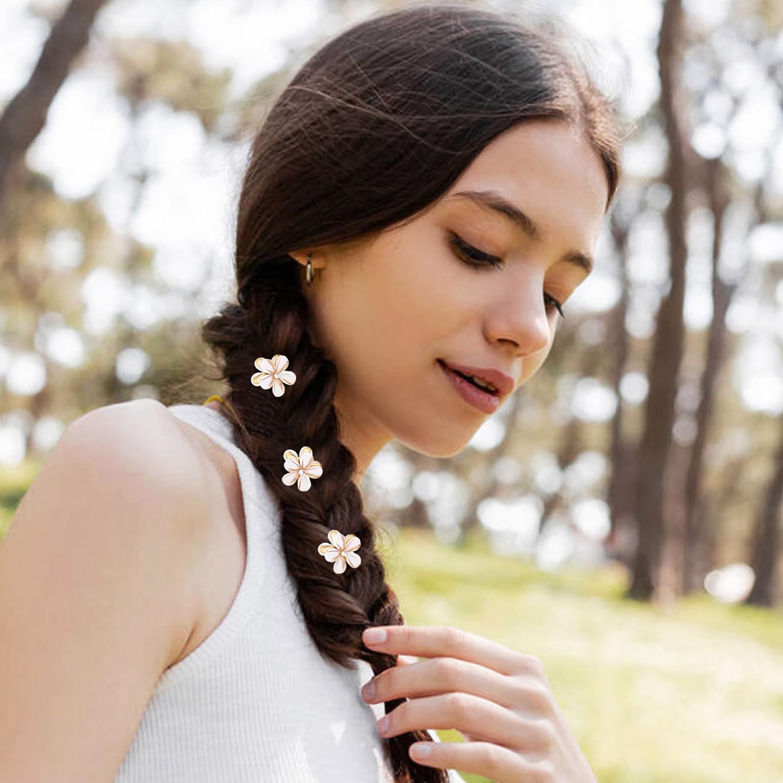 Dizila pinzas flor cristal morado para estilos femeninos