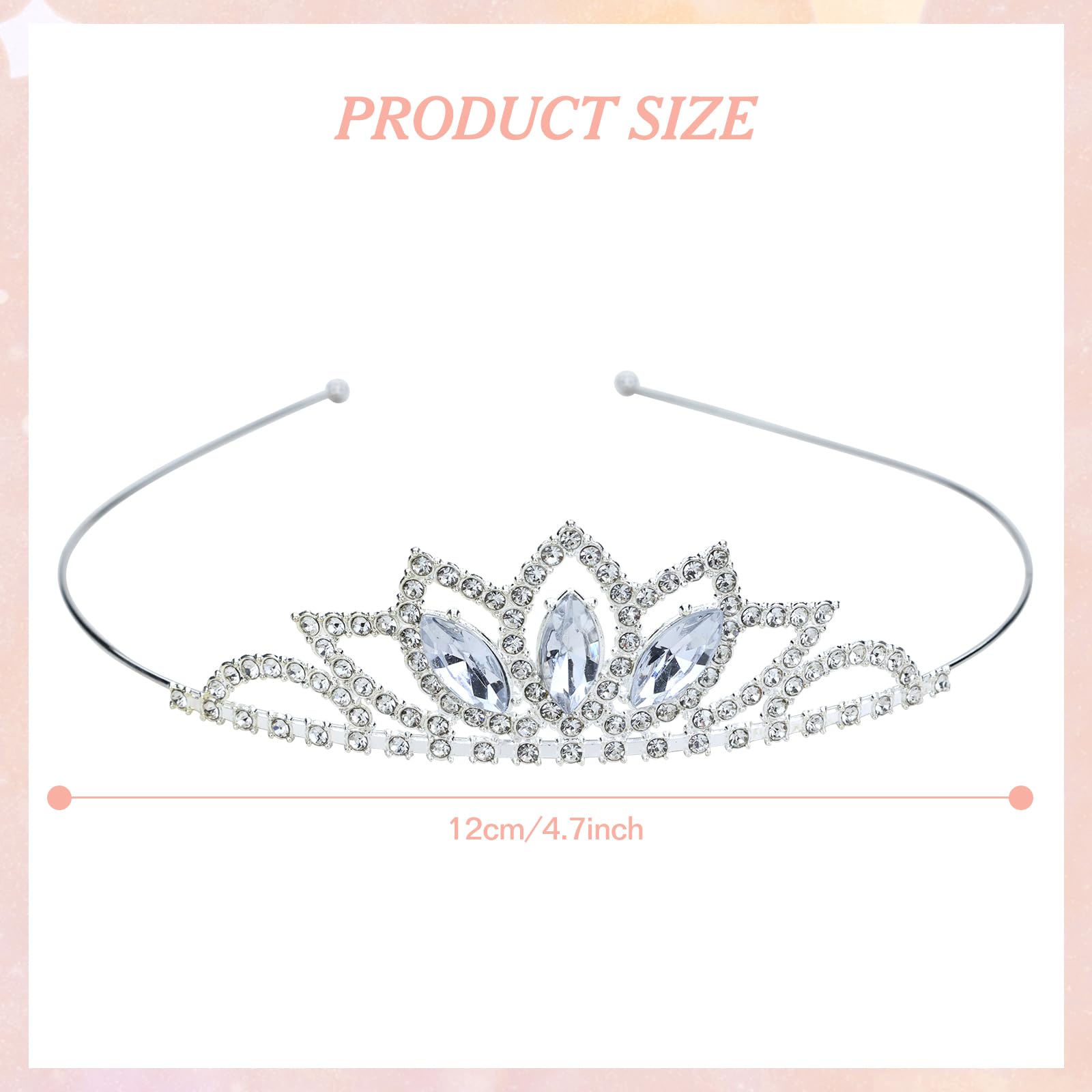 Dizila tiara plateada con brillo de rhinestones, ideal para baile de graduación.