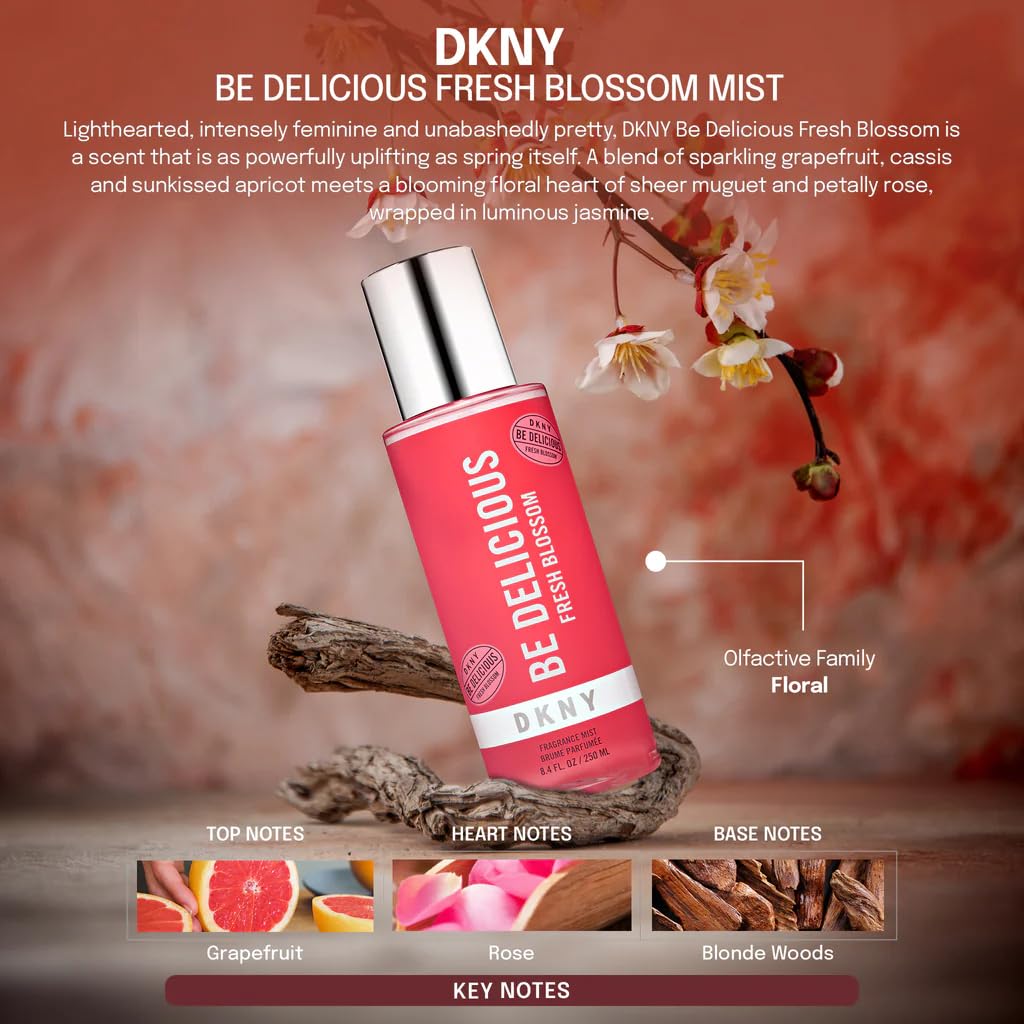 DKNY Be Delicious Fresh Blossom bottle cap detail, delivers a fresh wearable NYC-inspired vibe