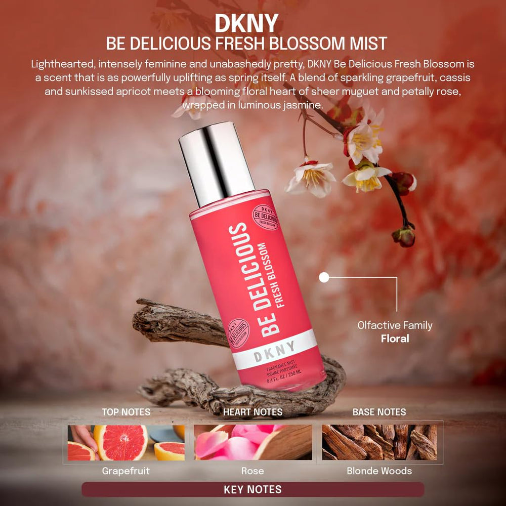 DKNY Be Delicious Fresh Blossom bottle cap detail, delivers a fresh wearable NYC-inspired vibe