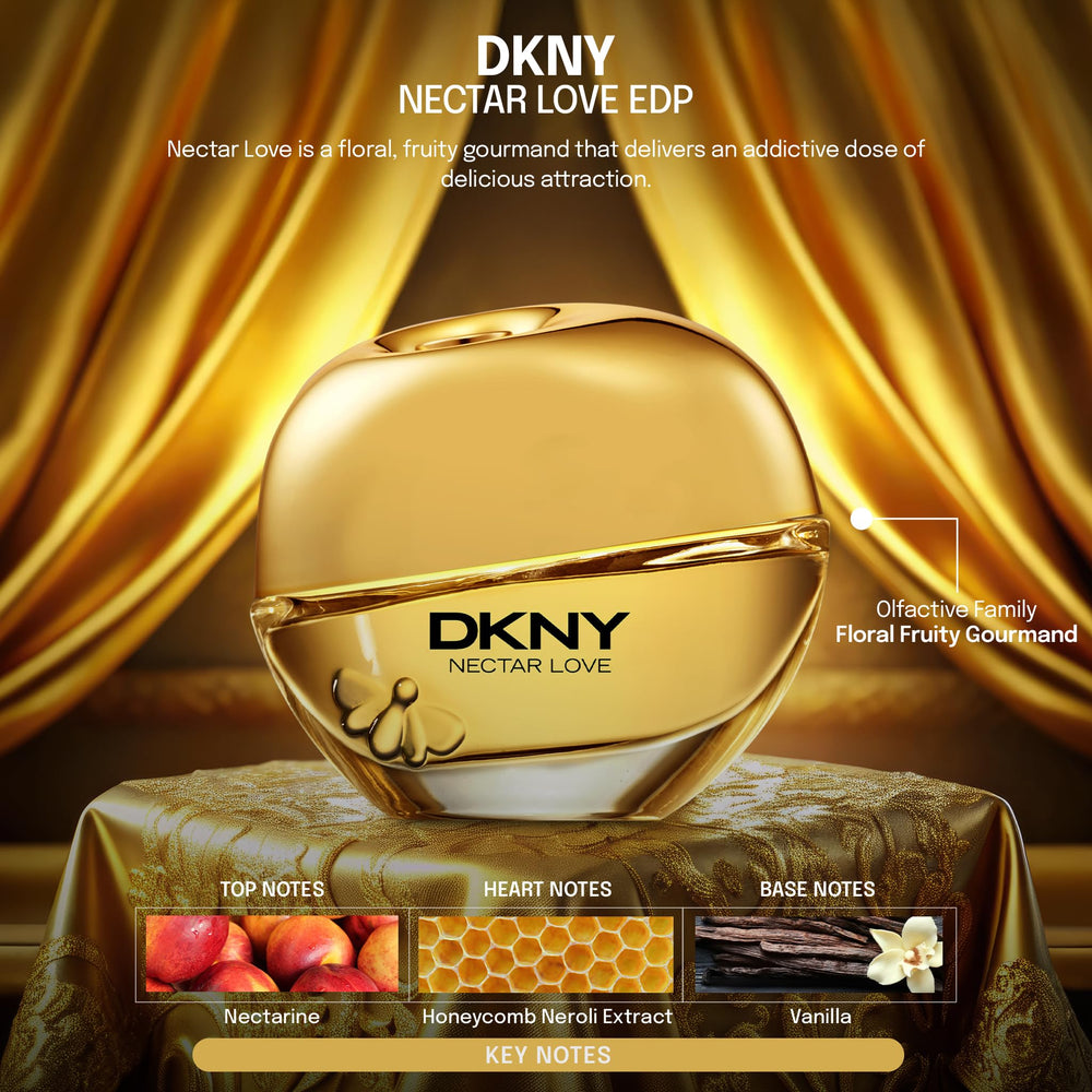 DKNY Nectar Love floral top notes highlight neroli and nectarine for bright daytime allure