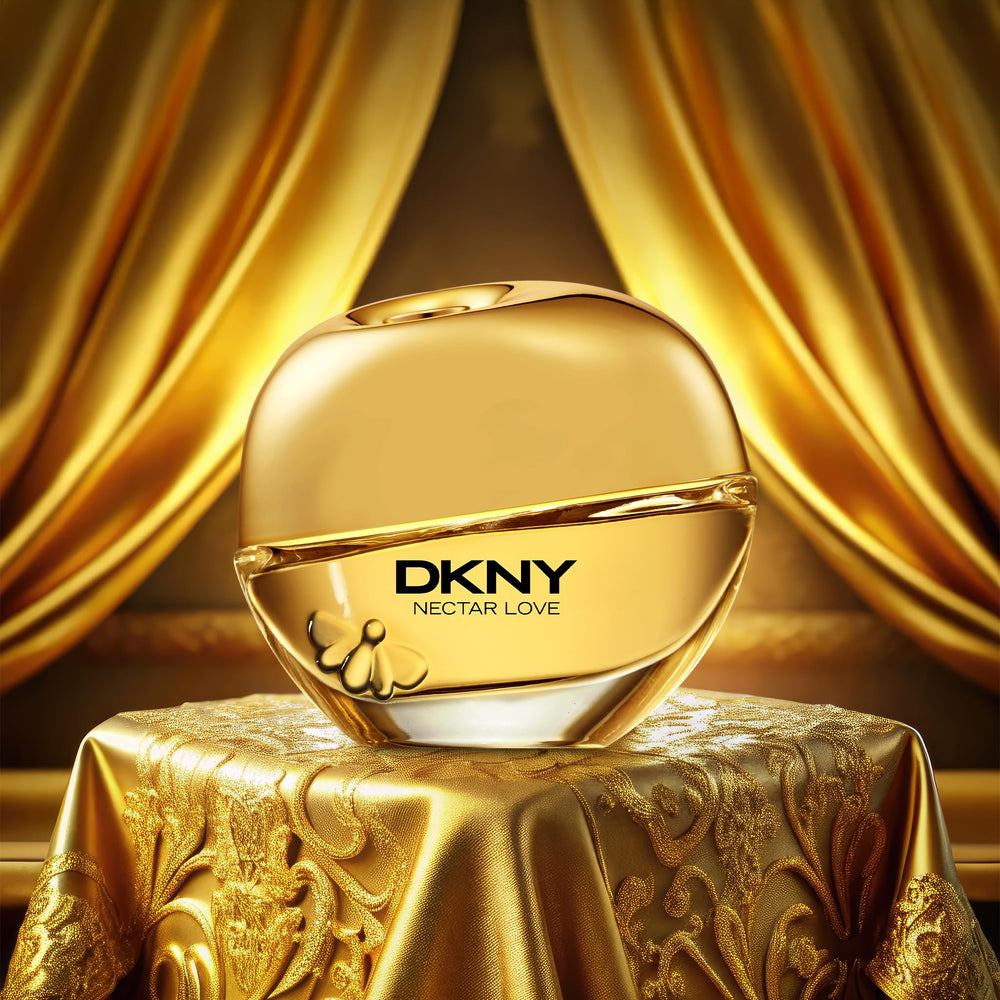 DKNY Nectar Love packaging with orange citrus accent evokes playful sophistication