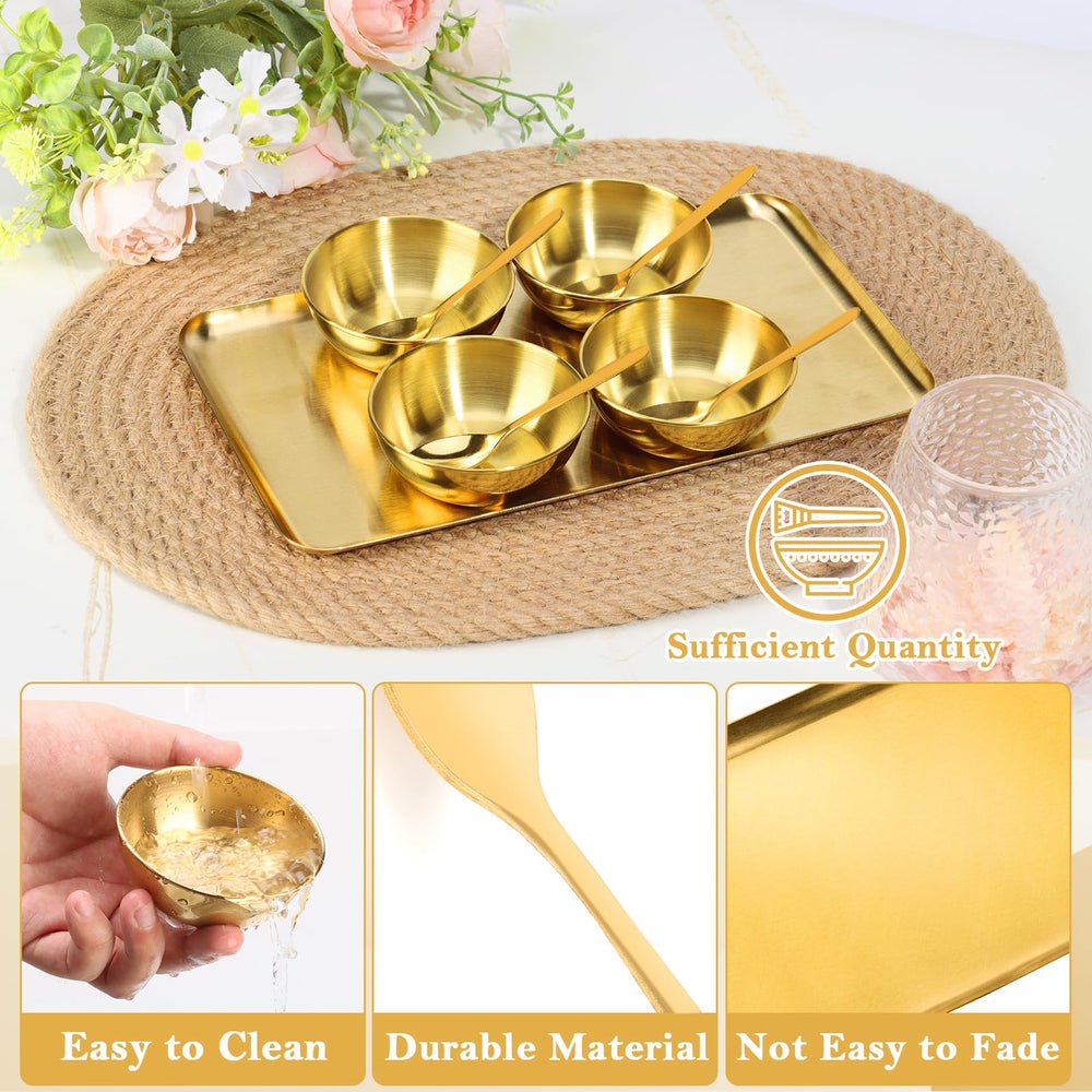 DLUGOPIS cucharas esteticistas doradas, precisión al distribuir mascarillas y cremas faciales.